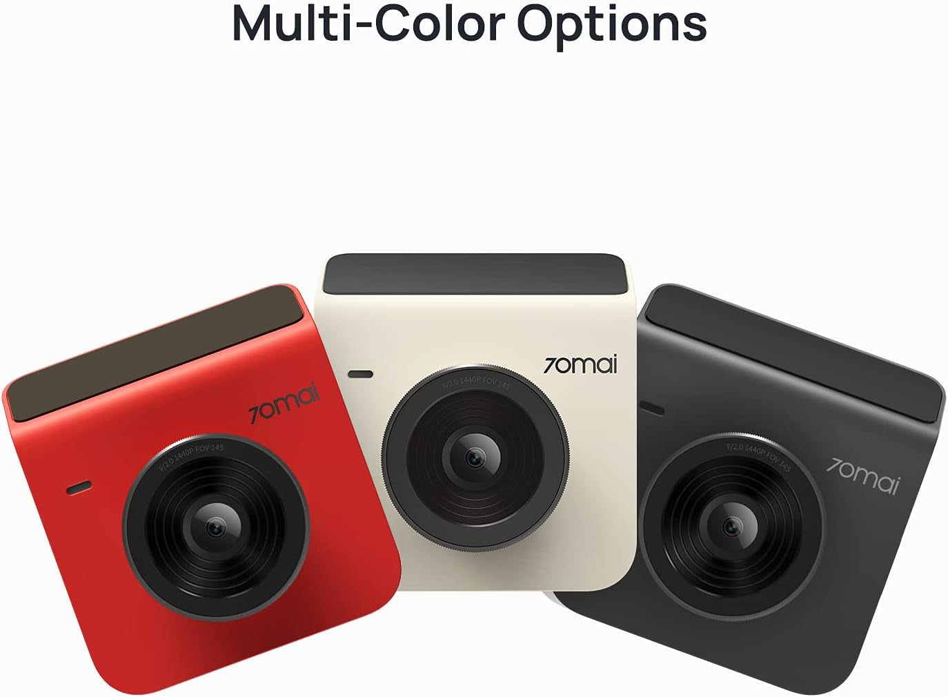 Dash Cam A400, Ivory, Front and Rear 2K QHD, 2" LCD, Built in Wifi, Parking Monitor, 145° Wide-Angle FOV, WDR Night Vision, Ios/Android Mobile App