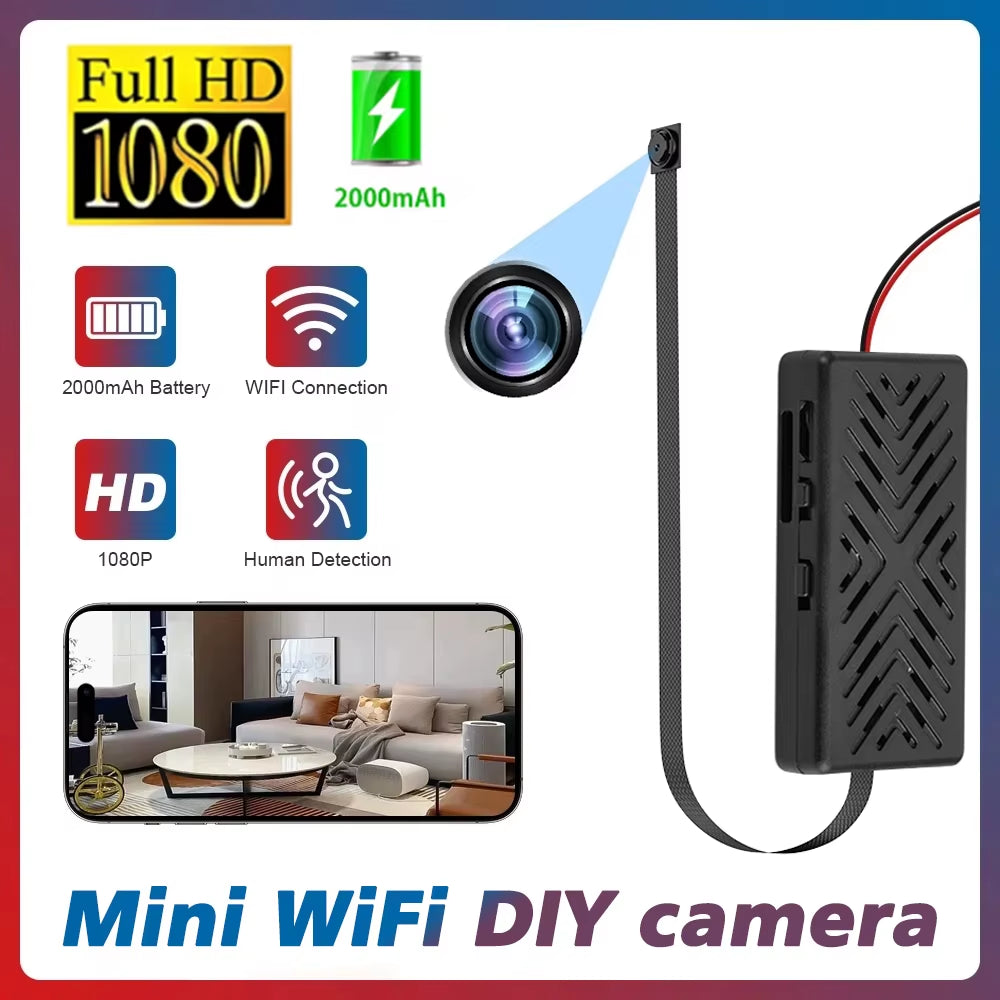 1080P DIY Mini Wifi Camera with 2000Mah Remote Contro Video Recorder Micro Camcorder Security Camera Motion Detection Wifi Cam